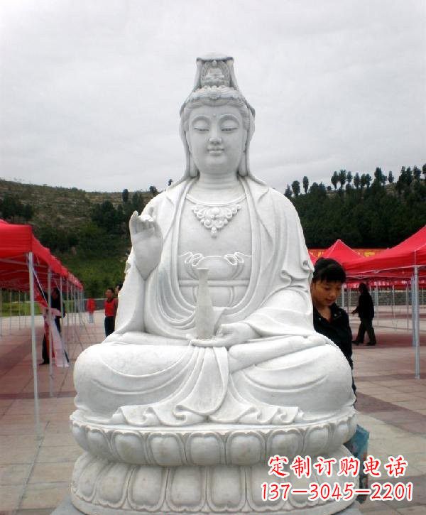 绵阳寺庙坐式观音雕像