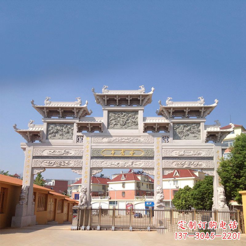 绵阳寺院大门石雕牌楼