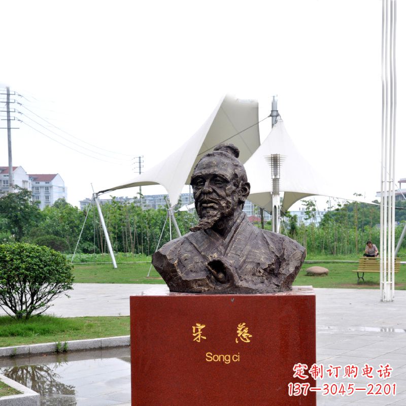 绵阳宋慈铸铜头像雕塑-古代十大名医园林广场人物雕塑