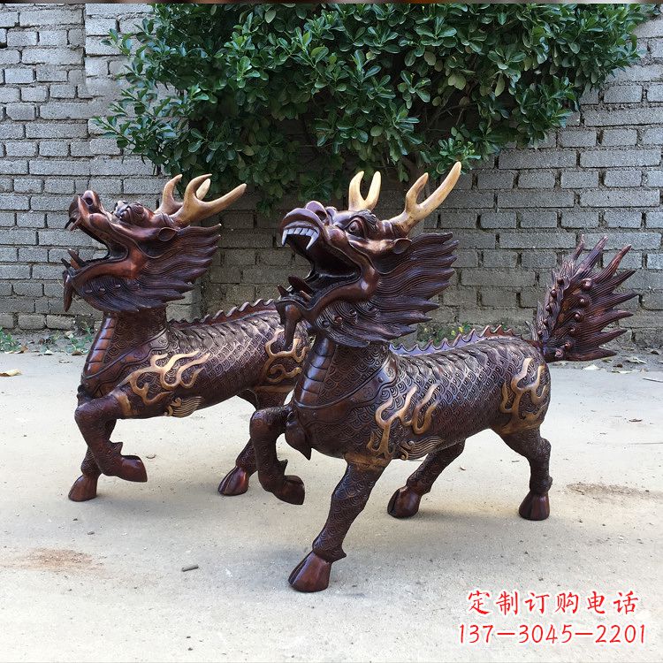 绵阳送子麒麟铜雕塑