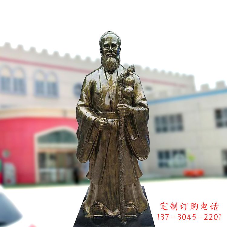 绵阳孙思邈仿铜玻璃钢雕塑-医院著名医学人物雕像