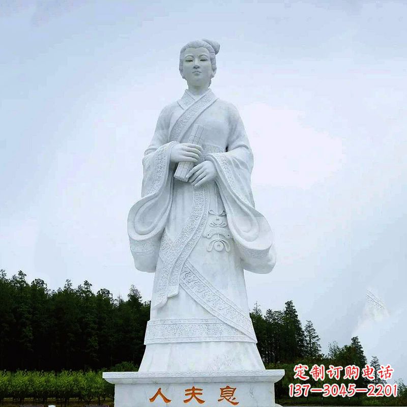 绵阳桃花夫人息妫汉白玉雕塑-景区园林历史名人古代著名美女雕像