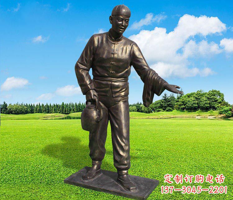 绵阳提茶壶的店小二铜雕