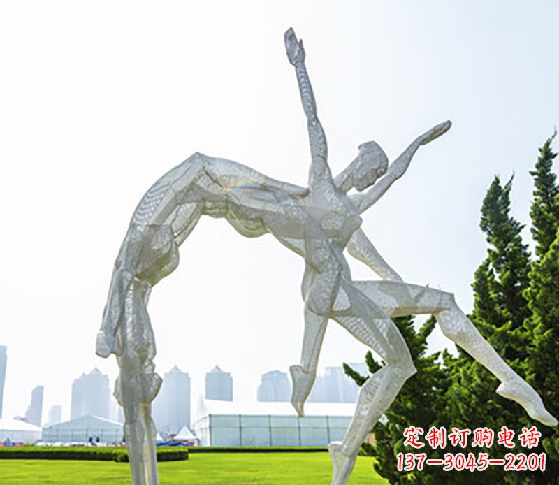 绵阳体操运动员不锈钢雕塑