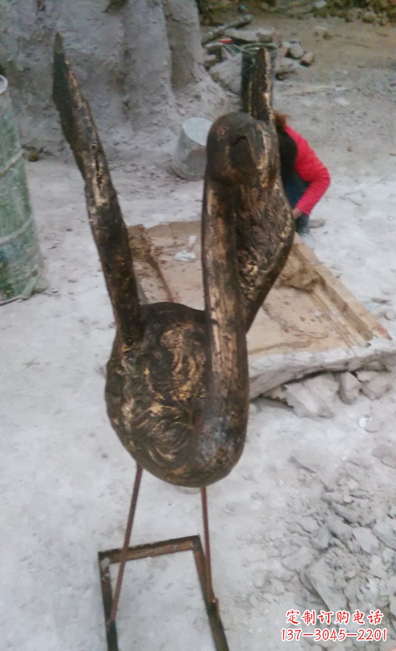 绵阳天鹅动物铜雕 (2)
