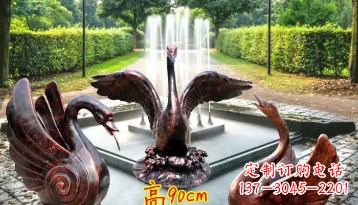 绵阳天鹅喷泉铜雕塑