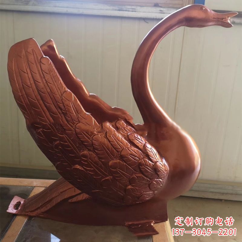绵阳天鹅铜雕塑,喷泉吐水天鹅装饰摆件