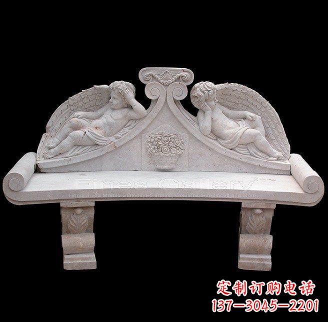 绵阳天使石雕座椅公园景观雕塑