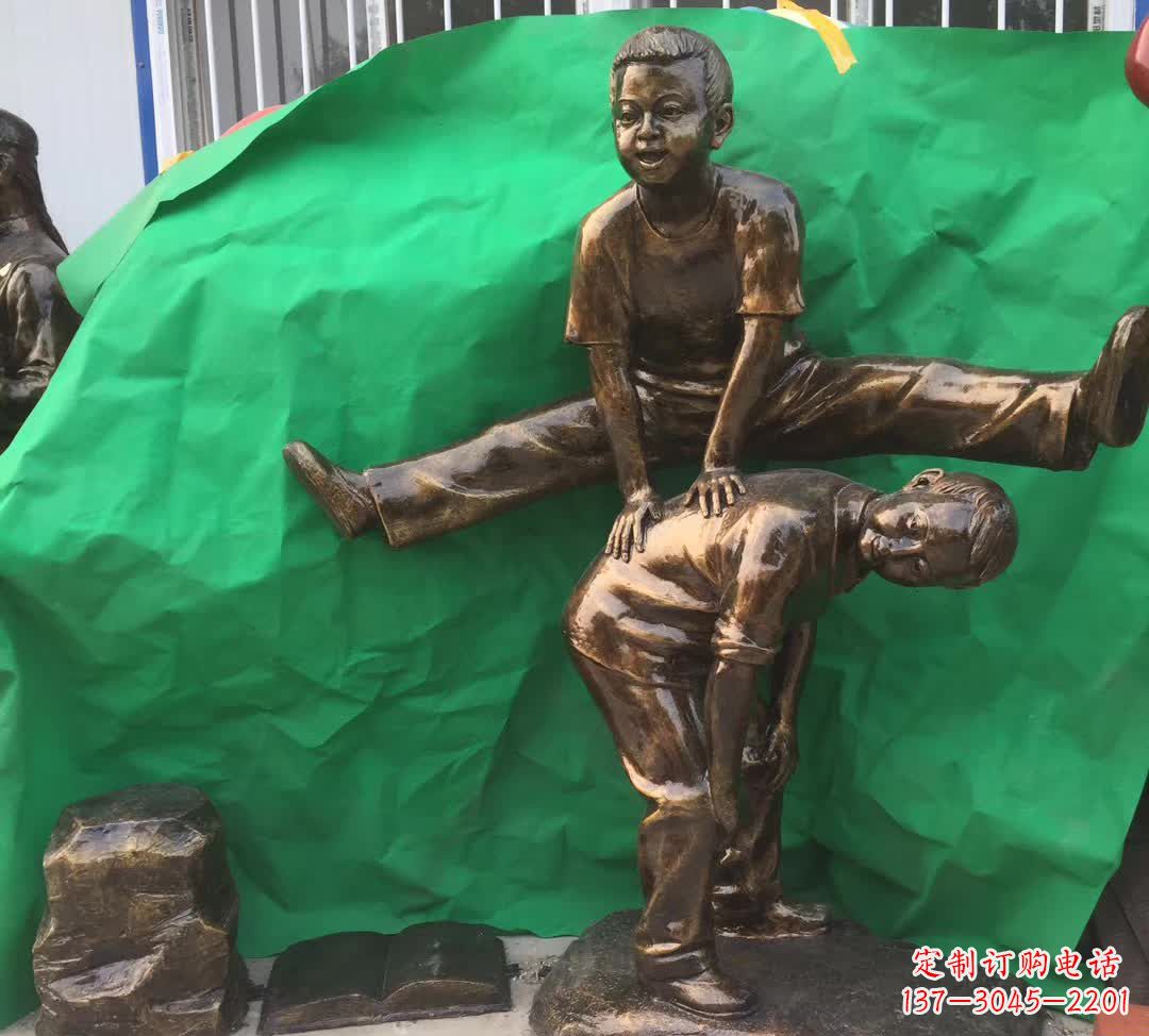 绵阳跳马儿童铜雕