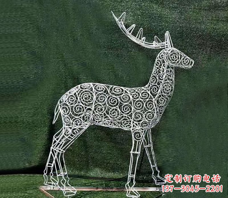 绵阳铁艺不锈钢镂空梅花鹿雕塑