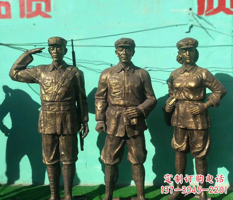 绵阳铜雕八路军战士雕塑