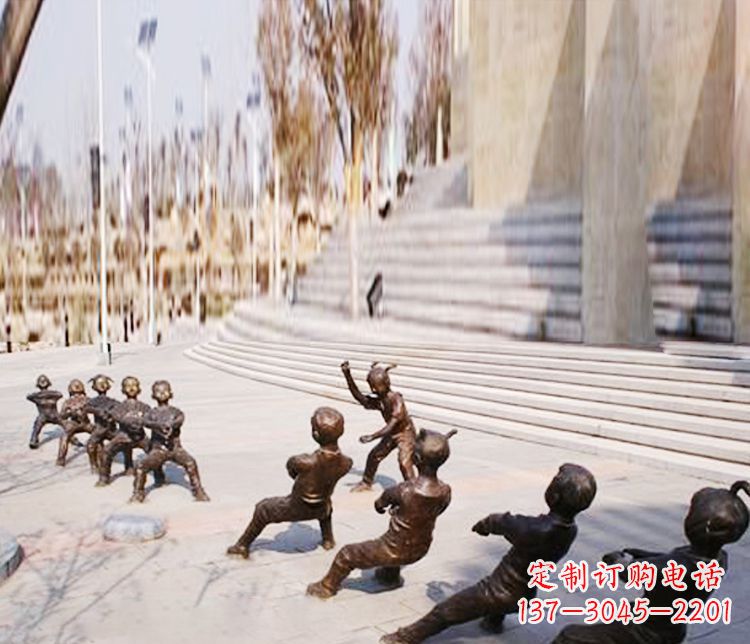绵阳铜雕拔河儿童游戏雕塑