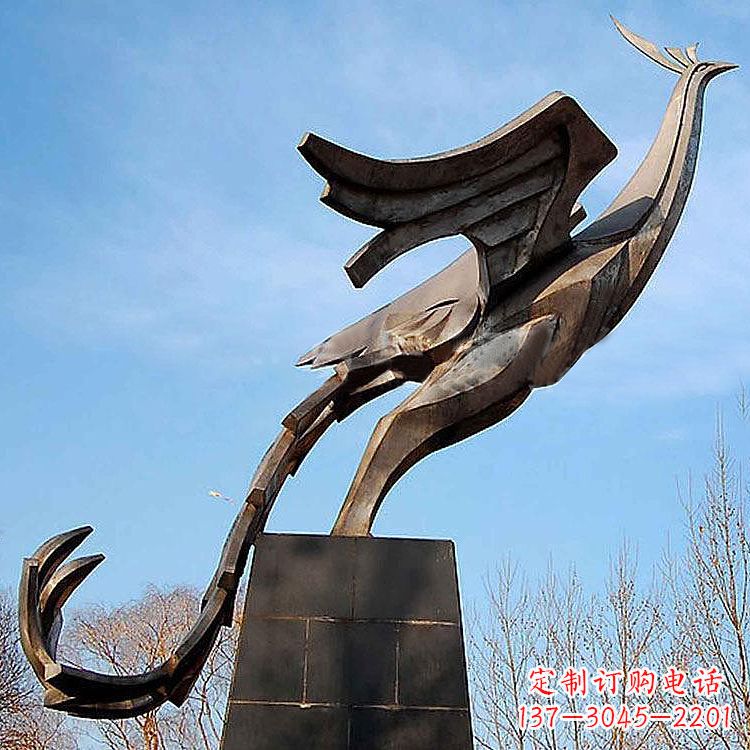 绵阳铜雕百鸟之王凤凰景观雕塑