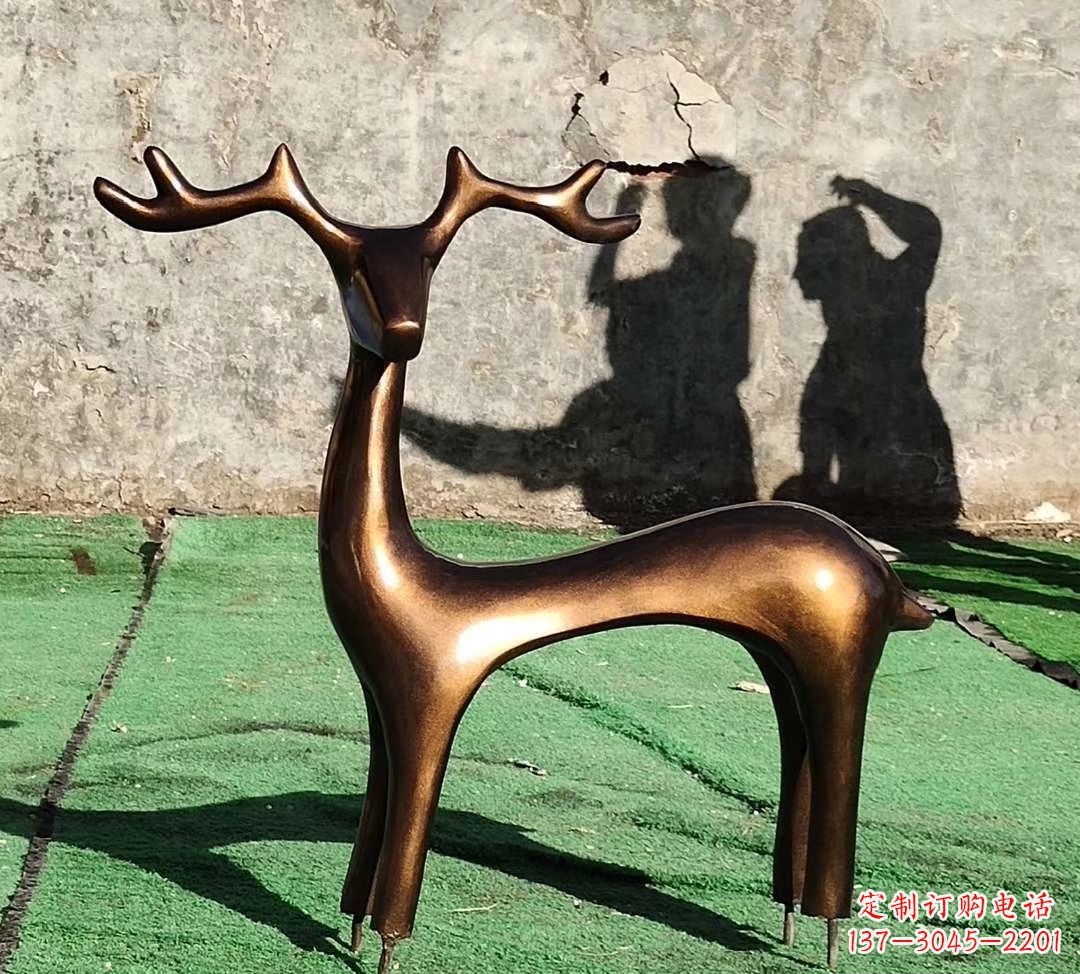 绵阳铜雕抽象小鹿雕塑