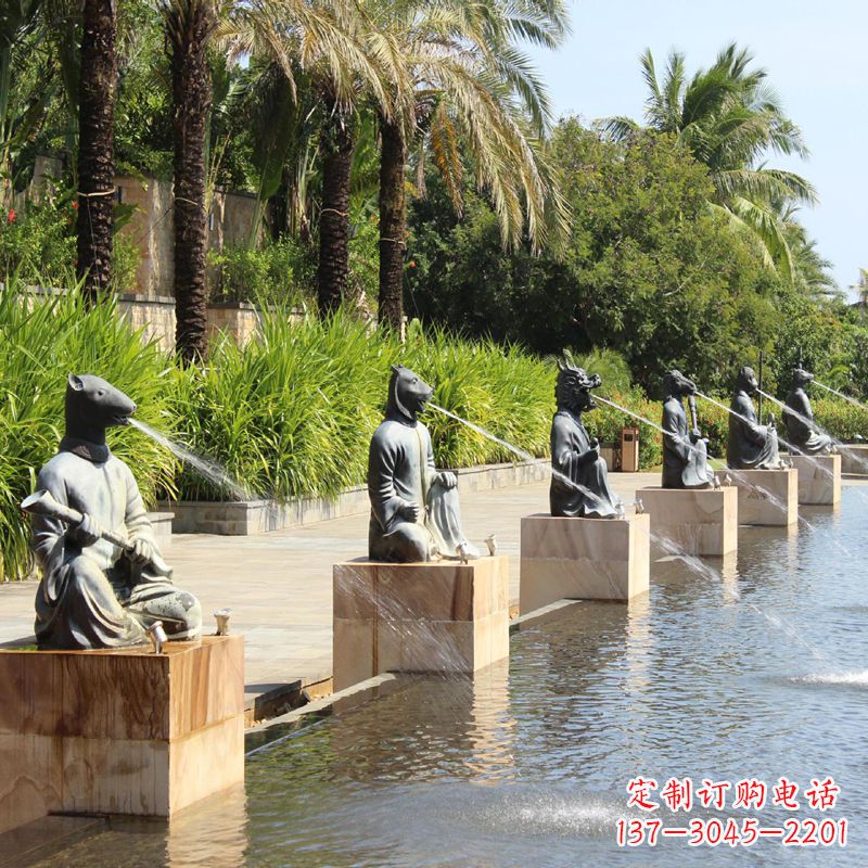 绵阳铜雕动物喷泉景观雕塑
