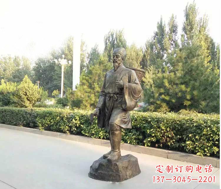 绵阳铜雕古代名医李时珍雕塑