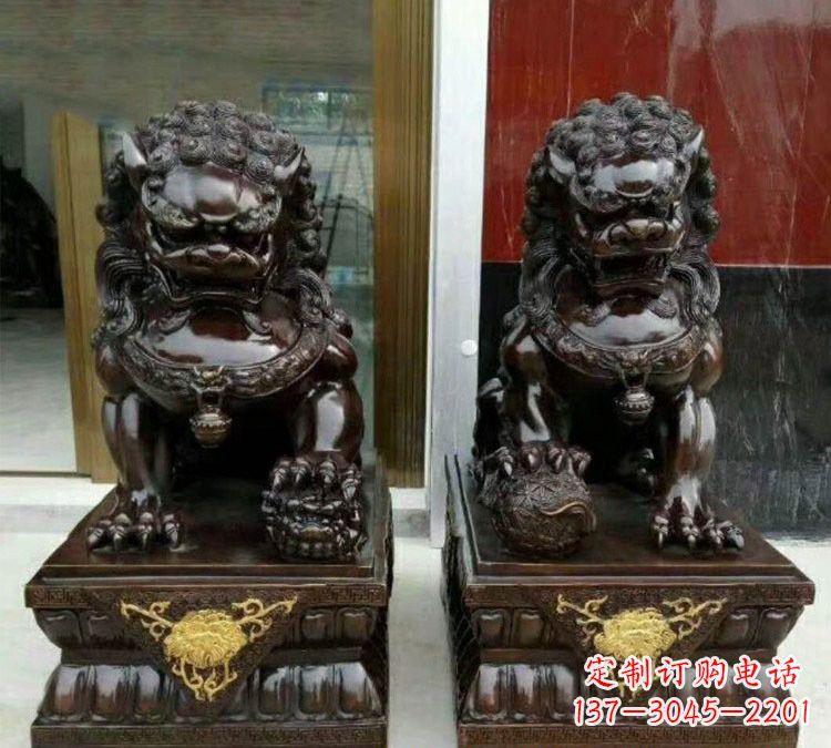 绵阳铜雕故宫狮子