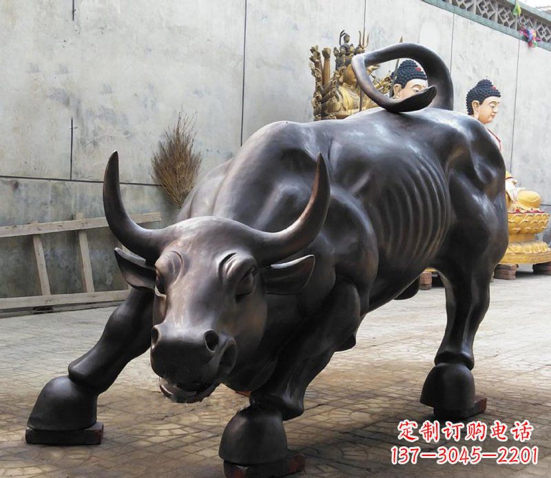绵阳铜雕广场华尔街动物牛 (2)