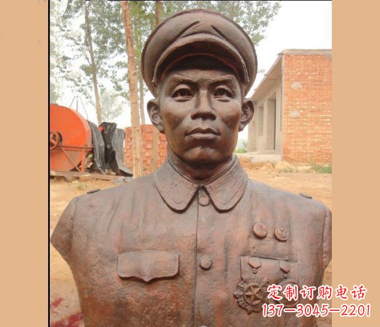 绵阳铜雕广场军人胸像雕塑