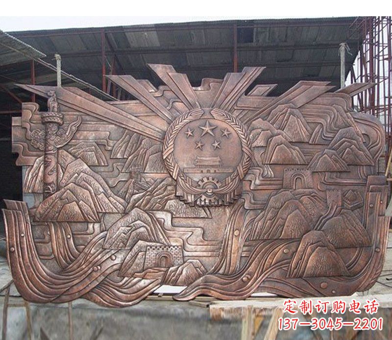 绵阳铜雕广场军人壁画雕塑摆件