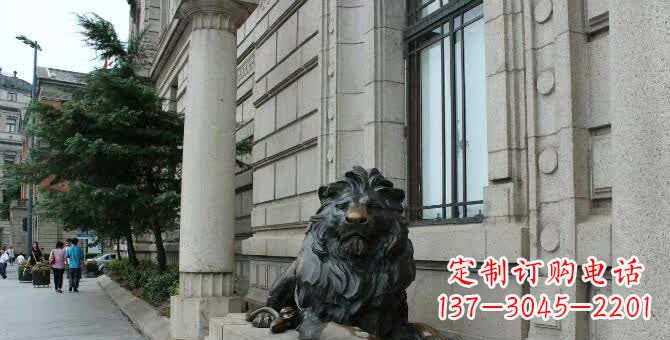 绵阳铜雕跪姿狮子