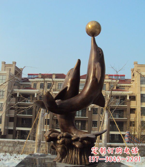 绵阳铜雕海豚雕塑 (2)