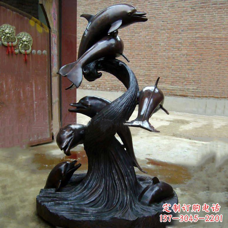绵阳铜雕海豚景观雕塑