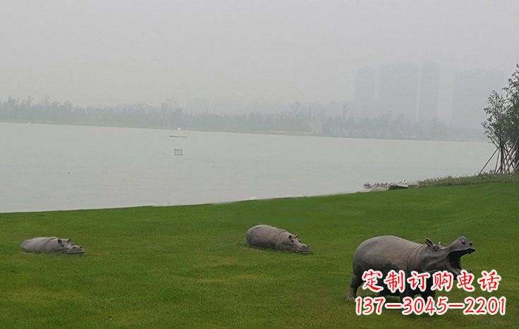 绵阳铜雕河马公园动物雕塑