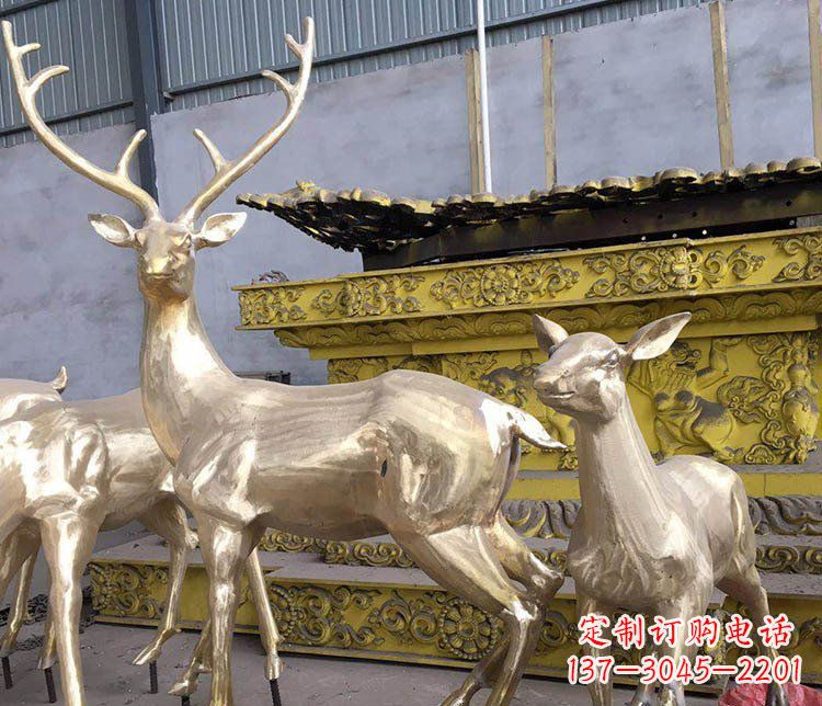 绵阳铜雕户外动物小鹿雕塑