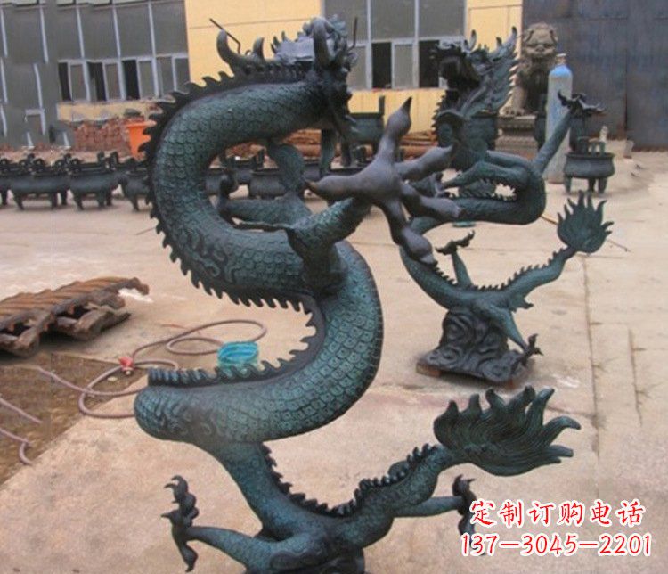 绵阳铜雕户外装饰神龙雕塑摆件