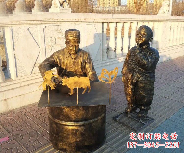 绵阳铜雕画糖人的人物