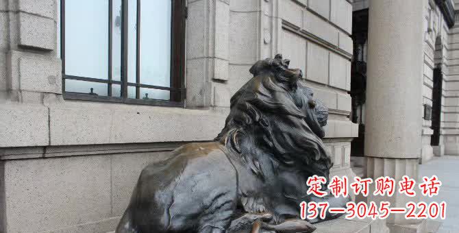绵阳铜雕汇丰卧姿狮子