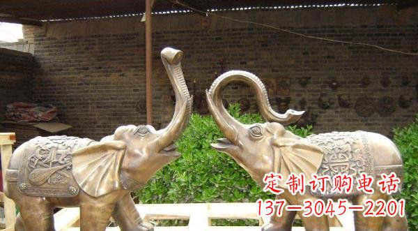 绵阳铜雕吉祥小象公园动物雕塑