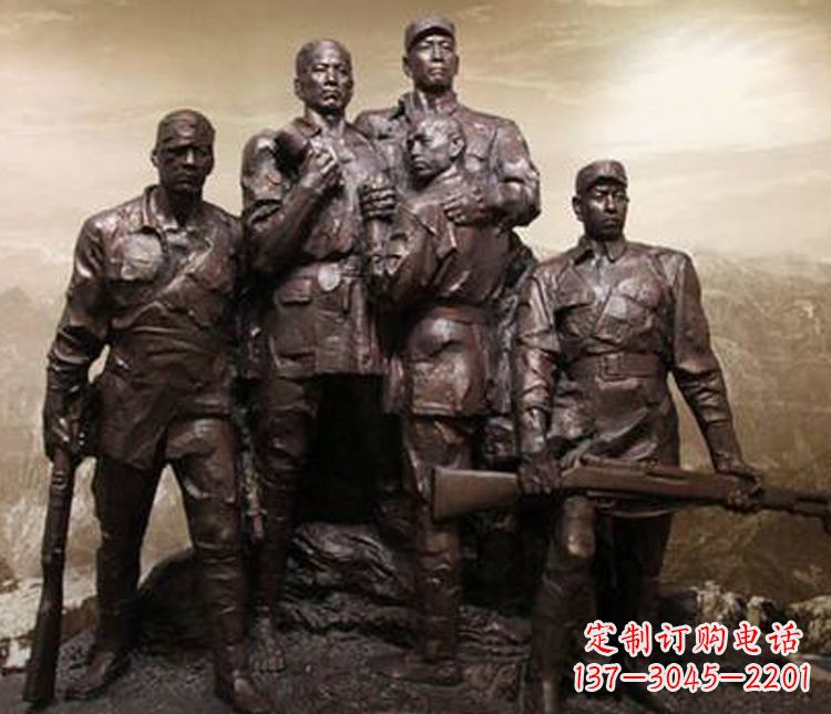 绵阳铜雕解放军战士雕塑