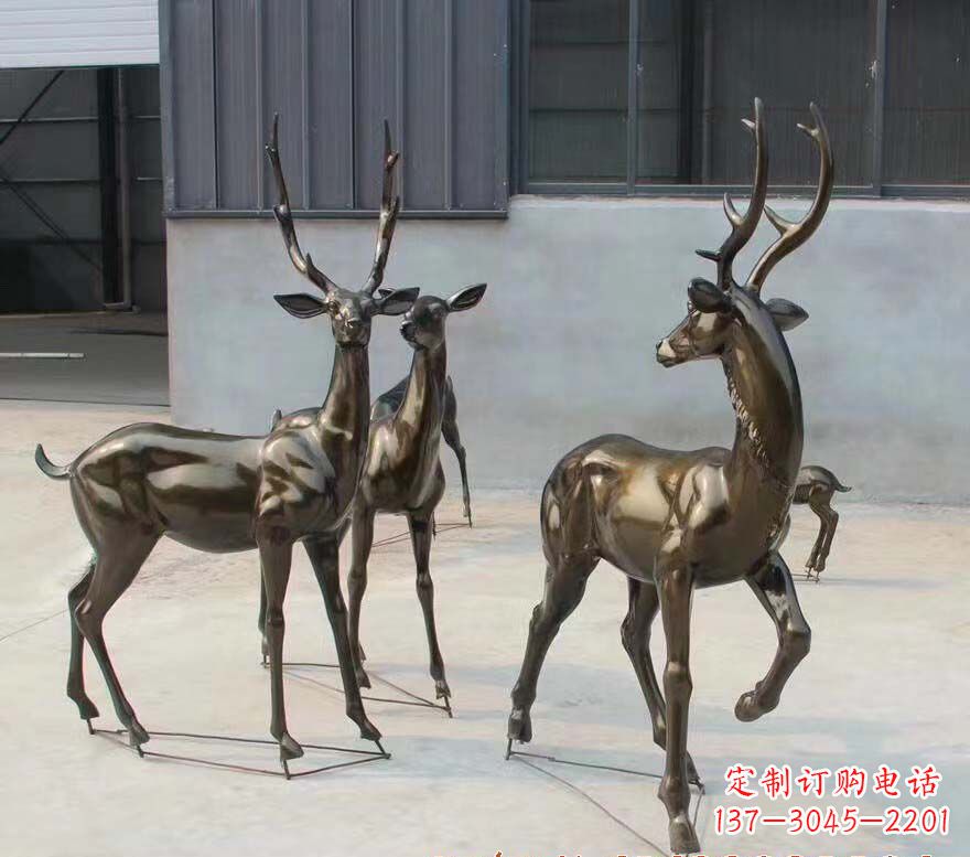 绵阳铜雕鹿群雕塑