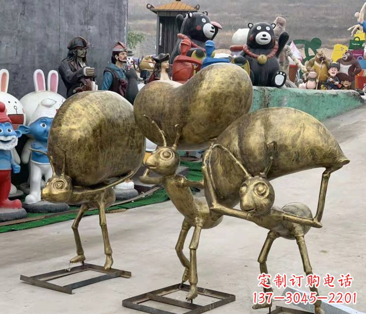 绵阳铜雕蚂蚁搬家雕塑
