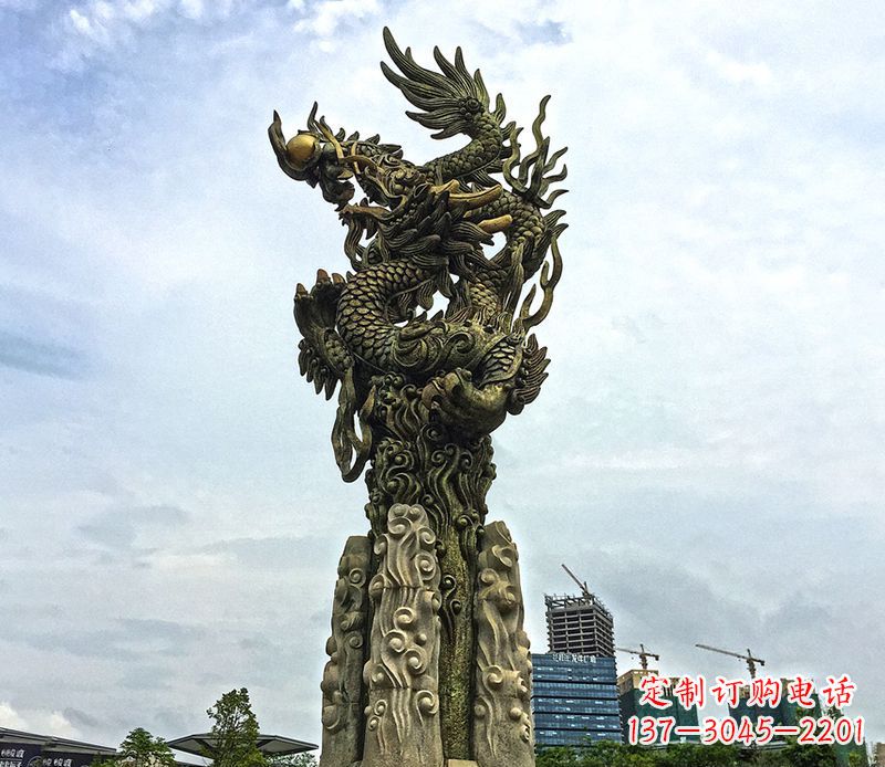 绵阳铜雕盘龙柱