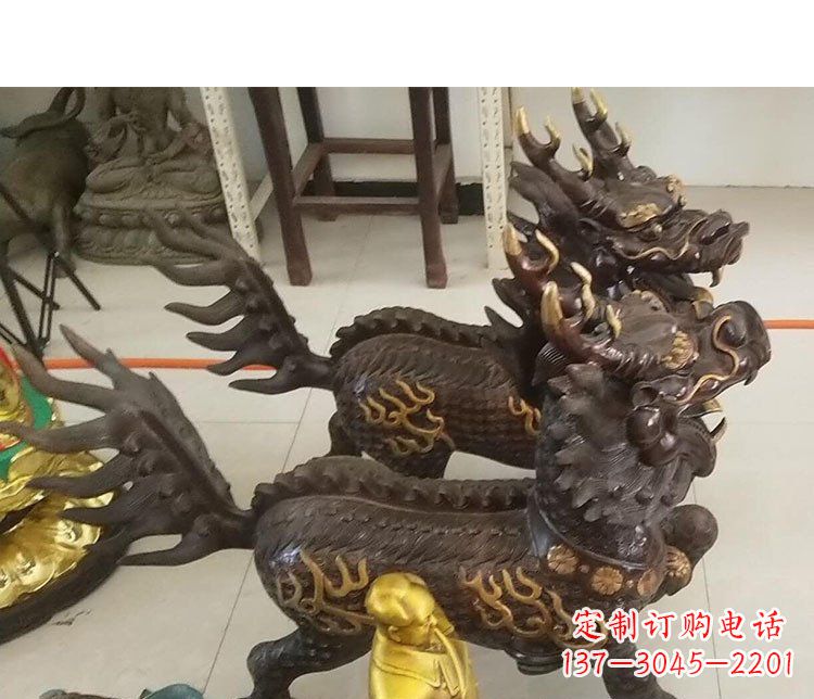 绵阳铜雕麒麟招财雕塑