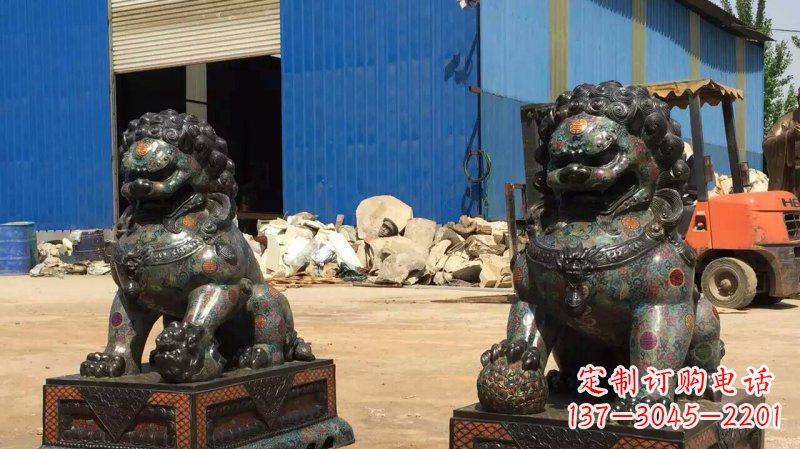 绵阳铜雕企业招财狮子雕塑摆件