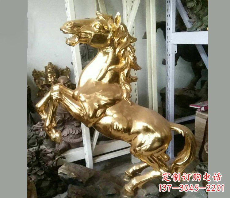 绵阳铜雕商场招财动物马雕塑 (2)