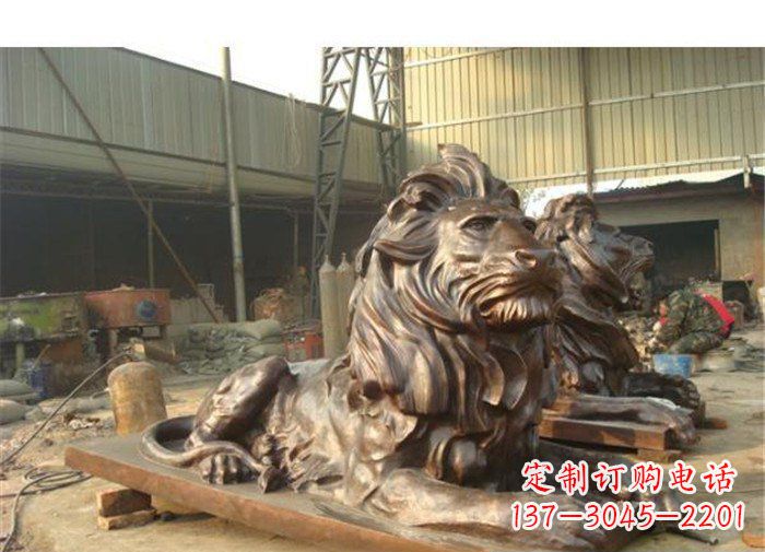 绵阳铜雕狮子公司门口雕塑
