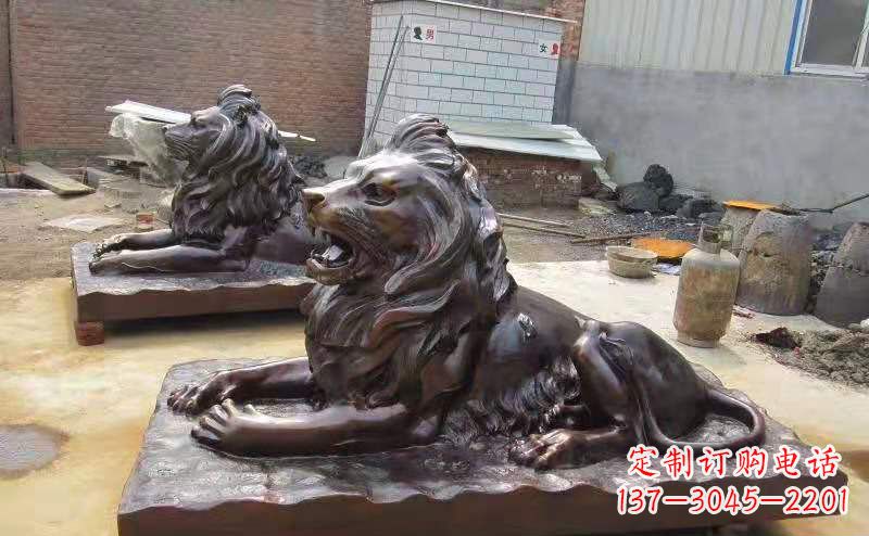 绵阳铜雕狮子户外摆件镇宅动物雕塑