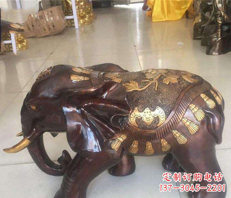 绵阳铜雕室内装饰小象雕塑摆件