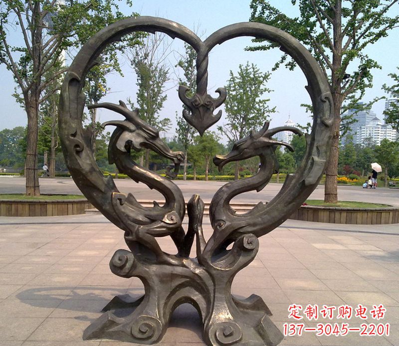绵阳铜雕双龙戏珠