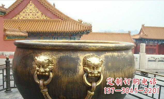 绵阳铜雕水缸寺庙景观雕塑 (2)