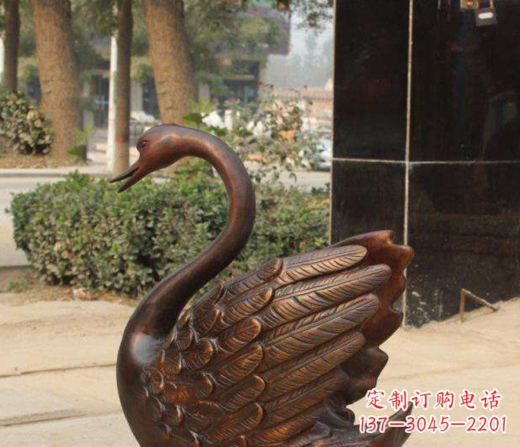 绵阳铜雕水景天鹅动物雕塑