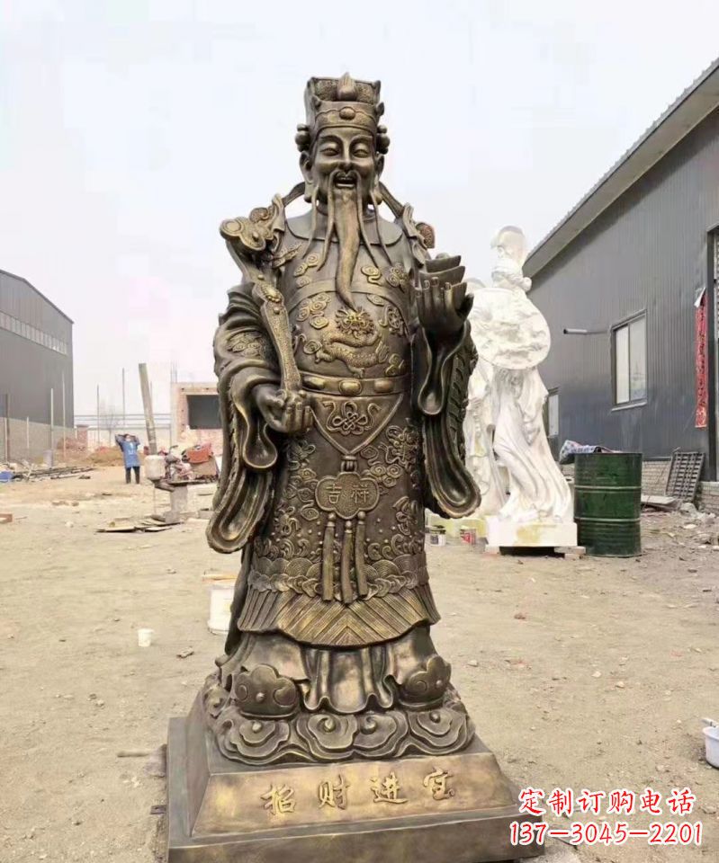 绵阳铜雕寺庙财神雕塑