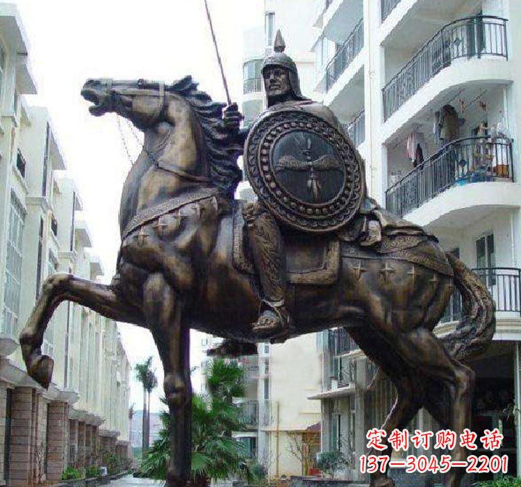 绵阳铜雕西方骑马的人物