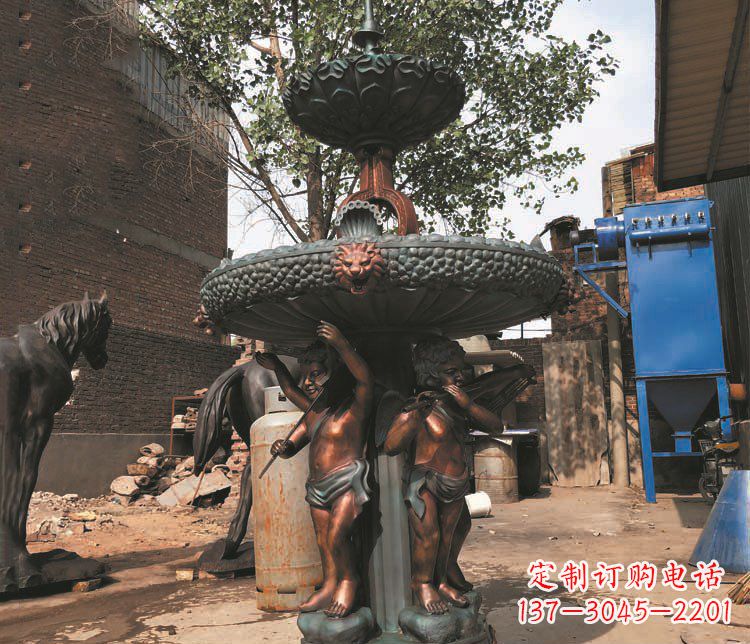 绵阳铜雕西方人物喷泉景观雕塑