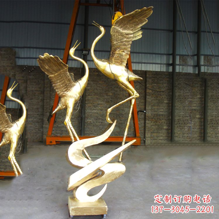 绵阳铜雕仙鹤景观雕塑